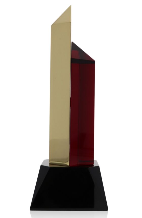 Hexagon Gold Red Award