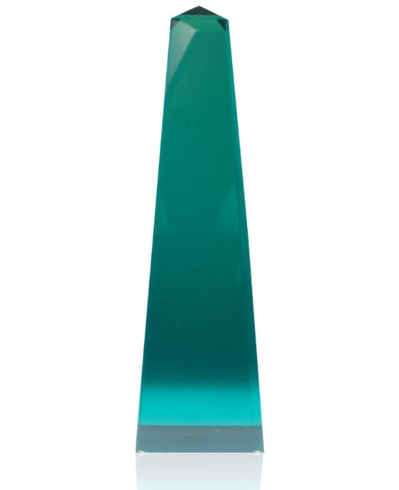 Modern Obelisk Emerald Lucite Award