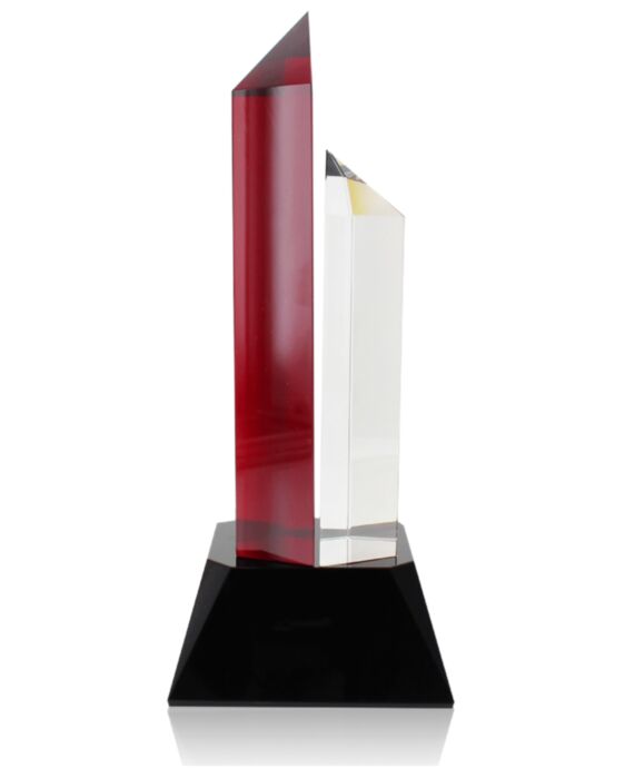 Hexagon Red Clear Award