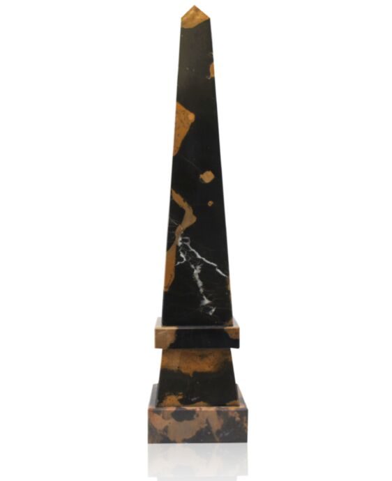 Stepped Obelisk Black & Gold Marble Award