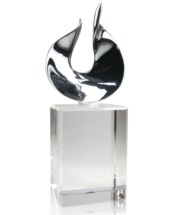 Metal Flame on Clear Crystal