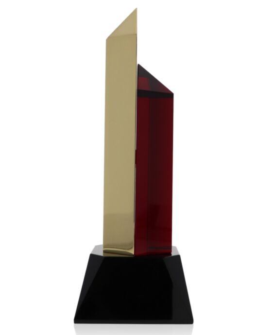 Hexagon Gold Red Award