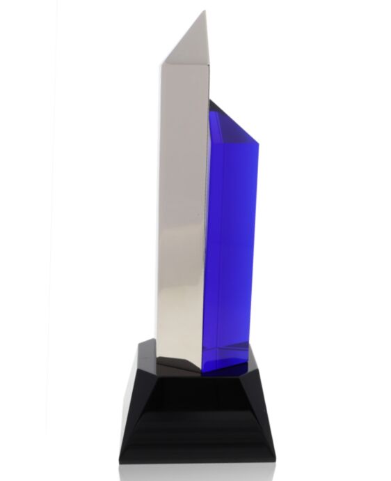 Hexagon Silver Blue Award