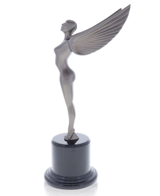 Society Angel Black Nickel Round Base Award