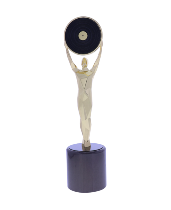 Statue Holding Record Award