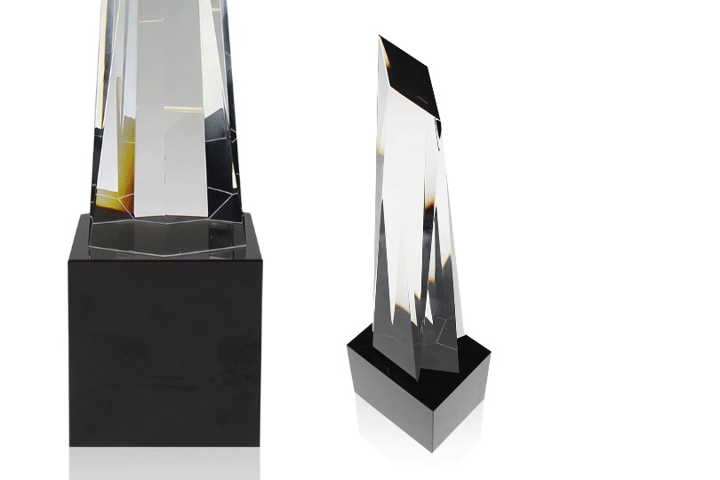 Close up views of the Metropolis Crystal awards
