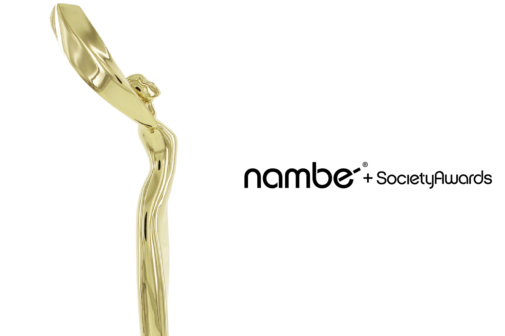 Close up side view of Gold Namb&eacute; Angel Trophy