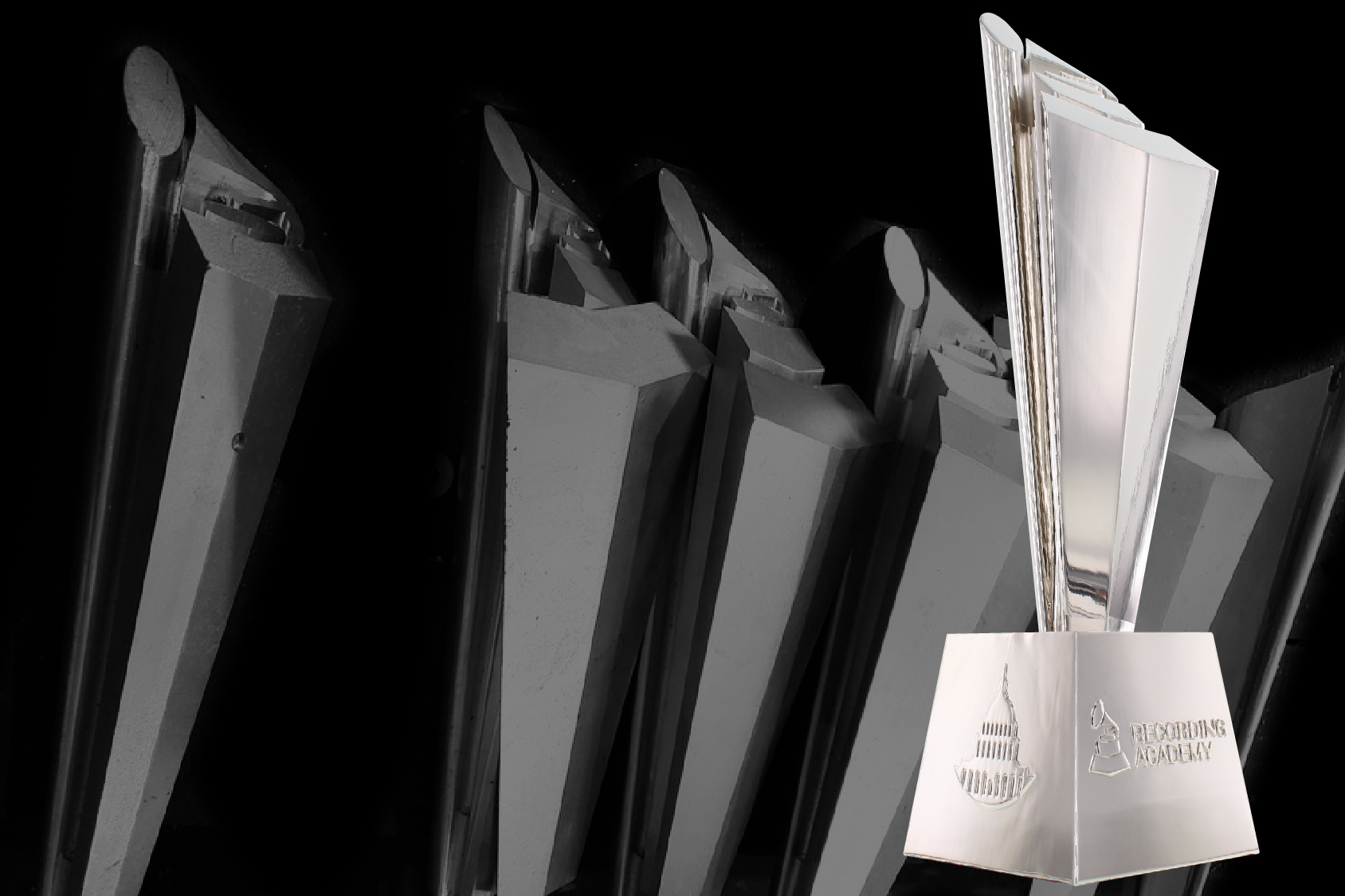 Grammy Advocacy award in polished metal