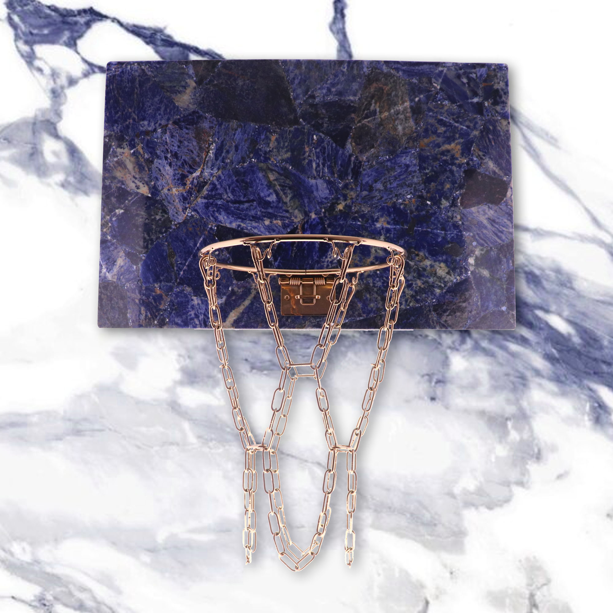 sodalite gemstone mini basketball backboard luxury gift