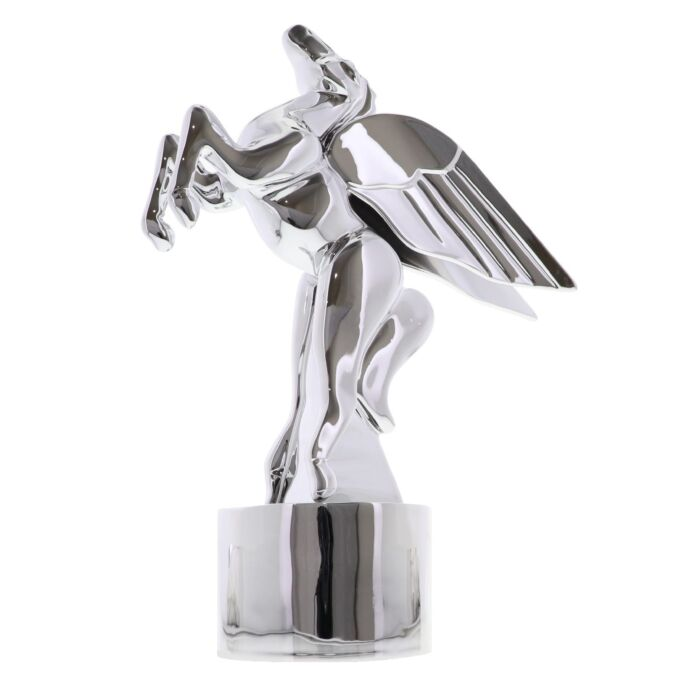 Art Deco Pegasus trophy with silver finish rising up