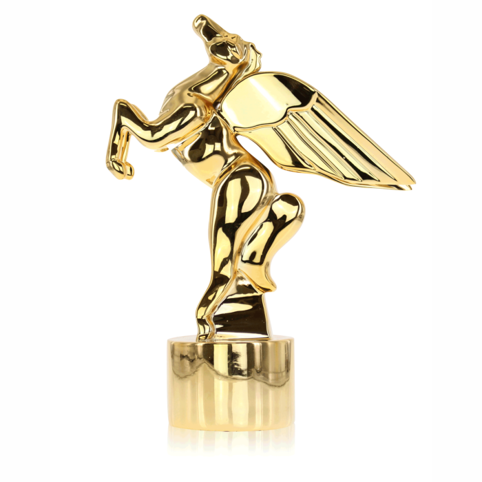Deco Pegasus Gold trophy on a gold base 