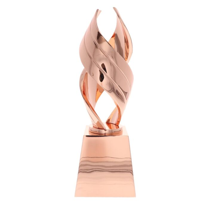 Twisting Elegant Trophy Sculpture Bands Copper Award