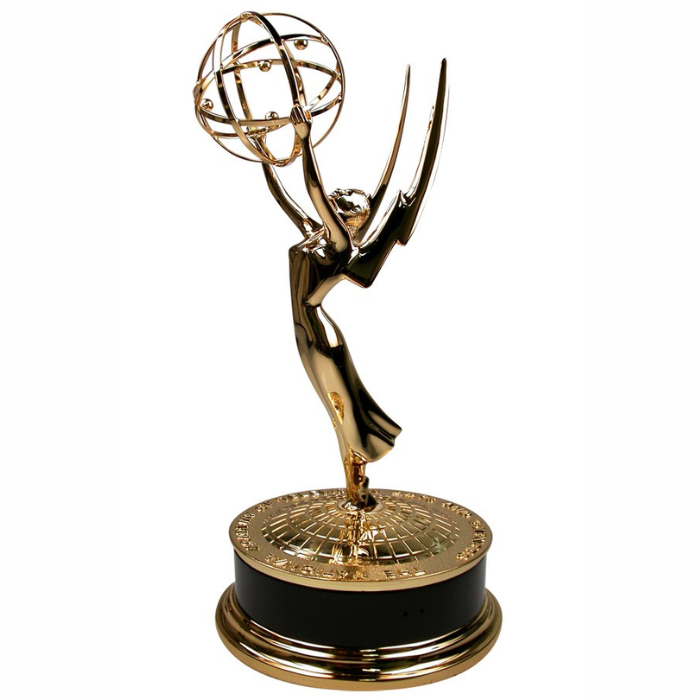 The EMMY Award beautiful trophy sculpture casting the Prestigious National Academy of Television Arts and Sciences NATAS Emmy Award Statuette updated and manufactured by Society Awards
