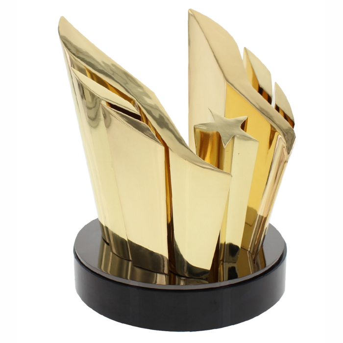 USATF Wing Award USA Track and Field Luxury Award Crafted from Gold-Plated Zinc Components Assembled on a Black Crystal Base