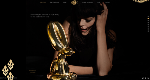 The new homepage of SocietyAwards.com after a rebranding by Gabrielle Rein and Ming Lam