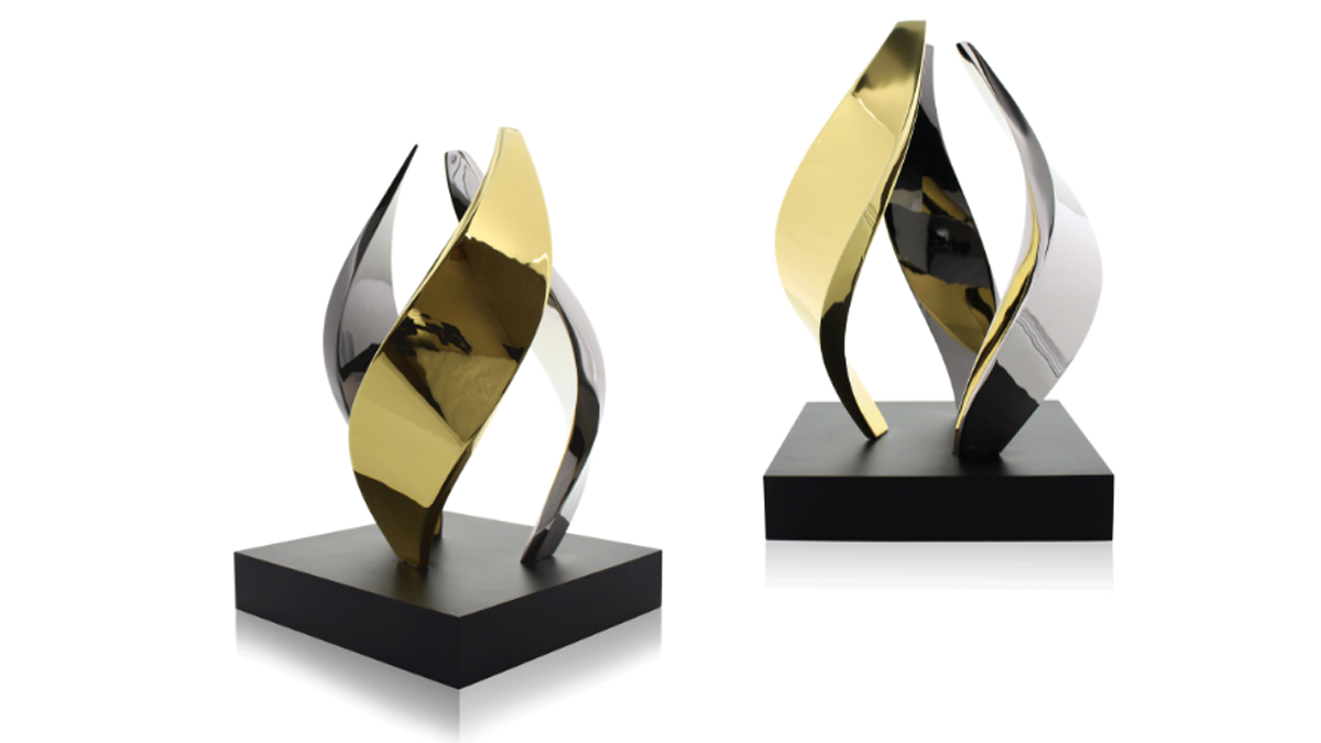 Aria IV gold, silver, and black nickel exclusive trophy