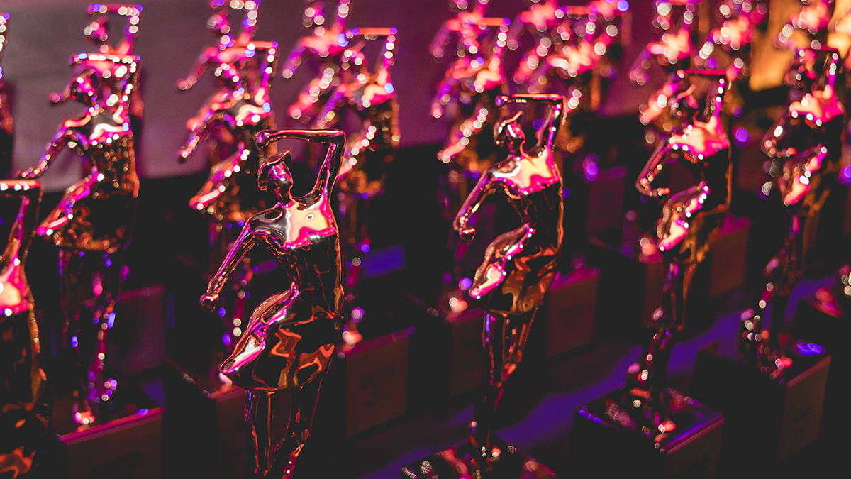 Multiple prestigious awards lined up ready to be given out