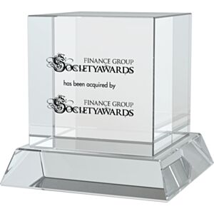 Clear Crystal Cube and Base