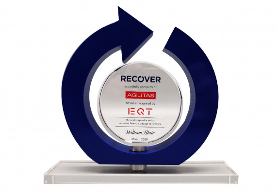 Deal gift with large blue cut-out logo.