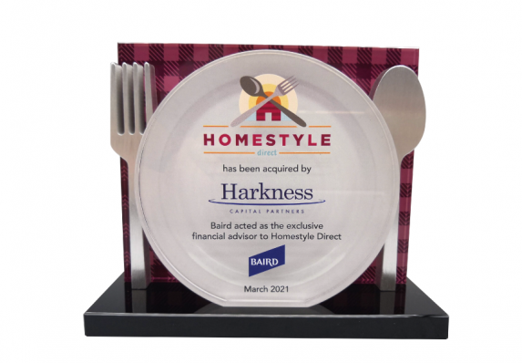 This investment deal transaction is commemorated with this unique custom deal toy featuring color printed text and logos.