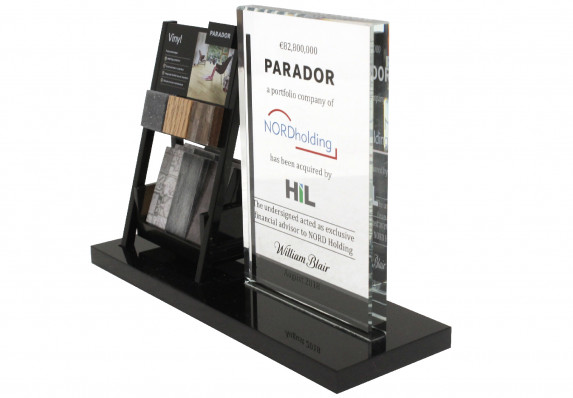 Deal toy created for a company acquisition. The design incorporates a mock up of the brand's retail display.