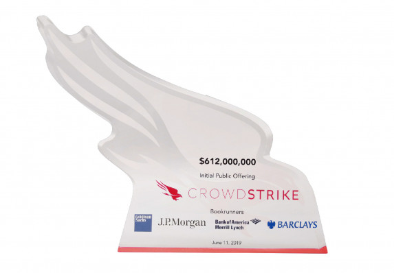 Custom Deal Gift With Cut-out Logo, Reverse Printing and Full Color Logos Presented for a Large Initial Public Offering Deal (IPO).