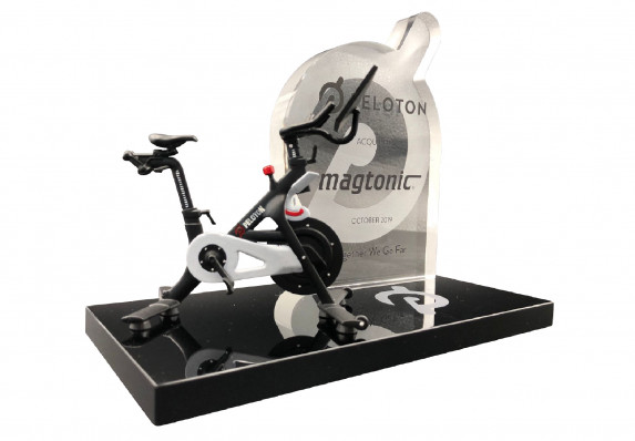 Modern Financial Tombstone Crafted by Society Awards Finance Group for an Acquisition by a Large and Prestigious Exercise Equipment, Classes and Technology Brand.
