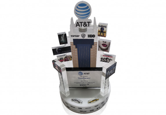 A complex custom deal toy for a multi-billion dollar acquisition. Crafted with moveable logo and a high level of detail.