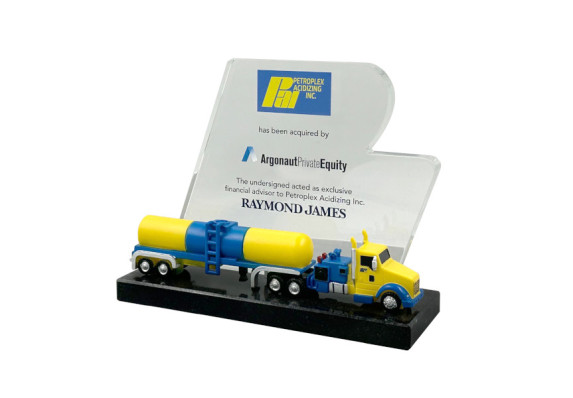 Custom manufactured resin truck on high-end crystal base