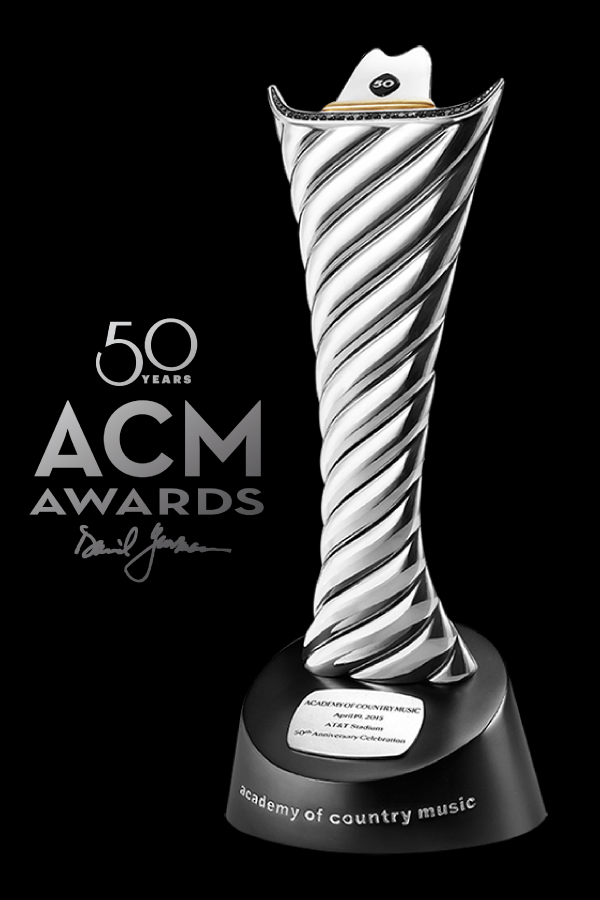 Academy of Country Music's 50th anniversary milestone award created in partnership between society awards and David Yurman. Made with 4.16 carats of black diamond and gold