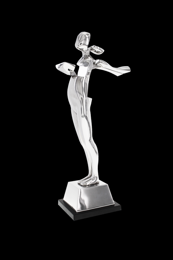 Sculptor Ernest Trova iconic Falling Man statue made into an award for the Council of Fashion Designers CFDA annual event