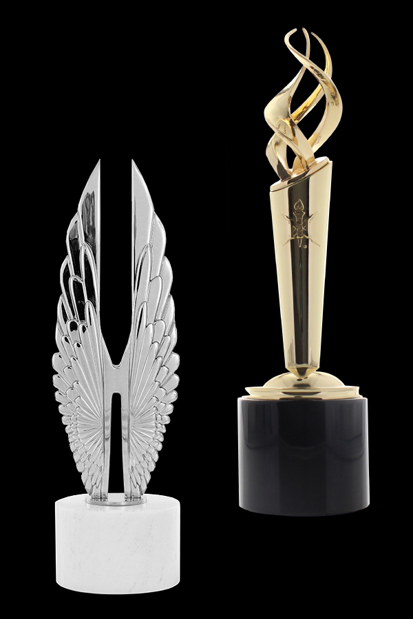 Society Wings 1 Crystal Award and a Gold torch award