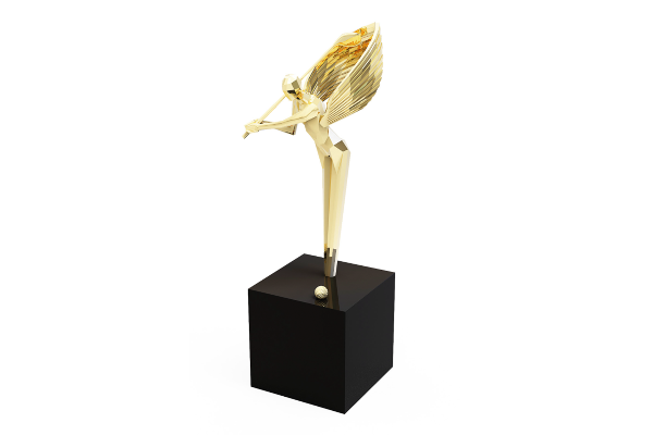 Winged angel swinging a golf club | Society Awards