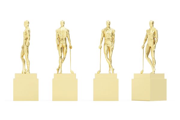 Realistic statue of a man standing with a golf club | Society Awards