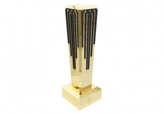 Black and Gold Column Trophy