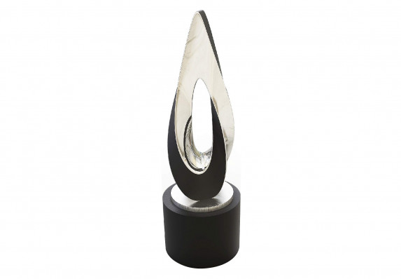 Silver and Black Teardrop Trophy