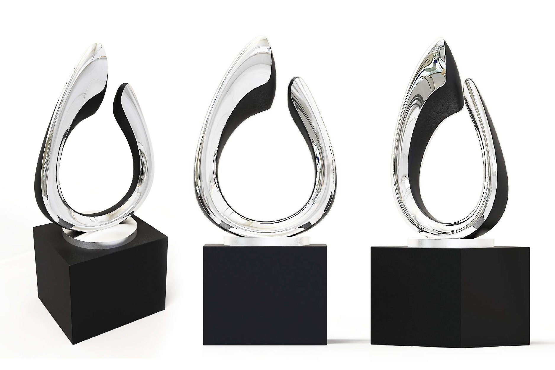 Flowing Form Metal Trophy