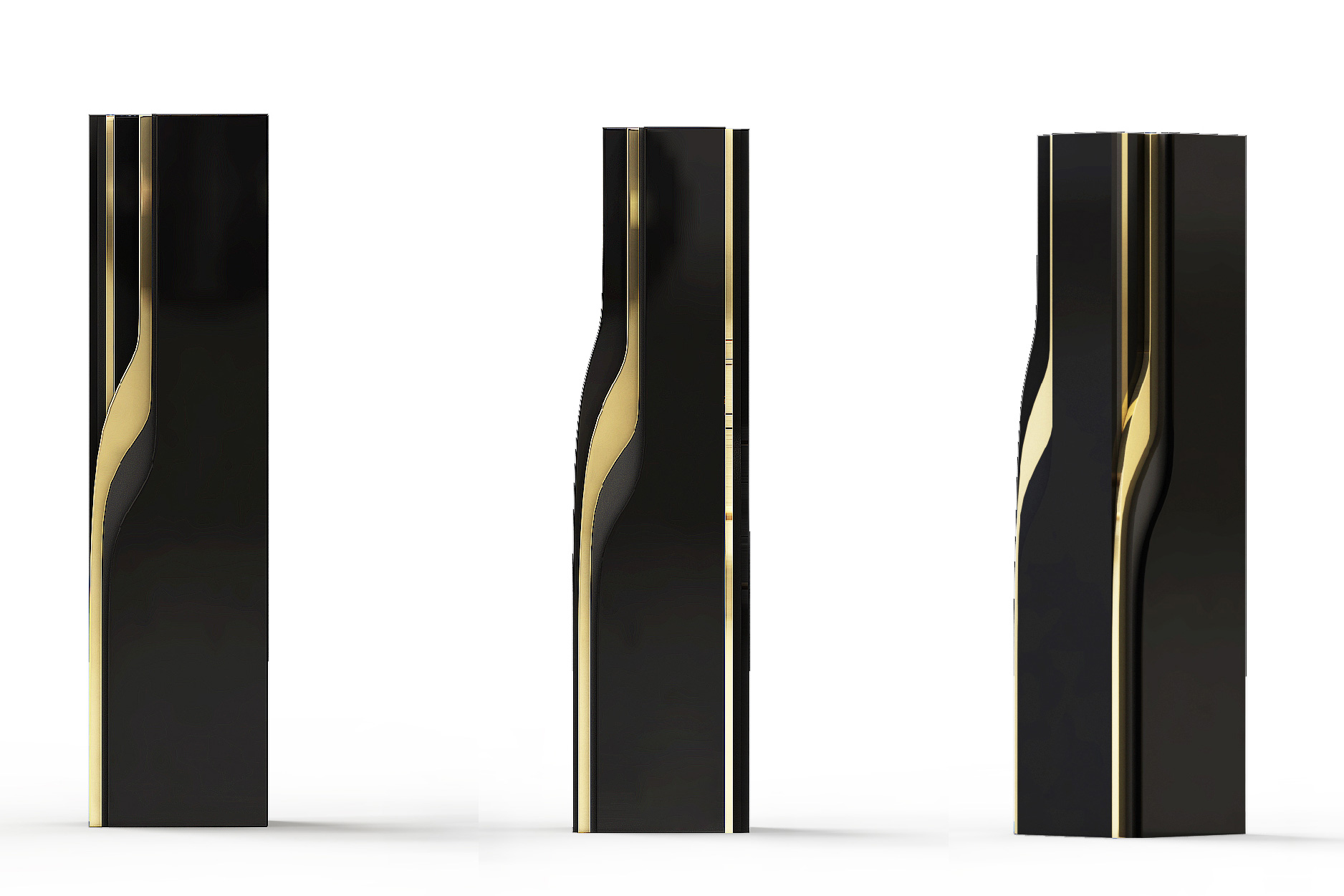Black column award with gold detailing.