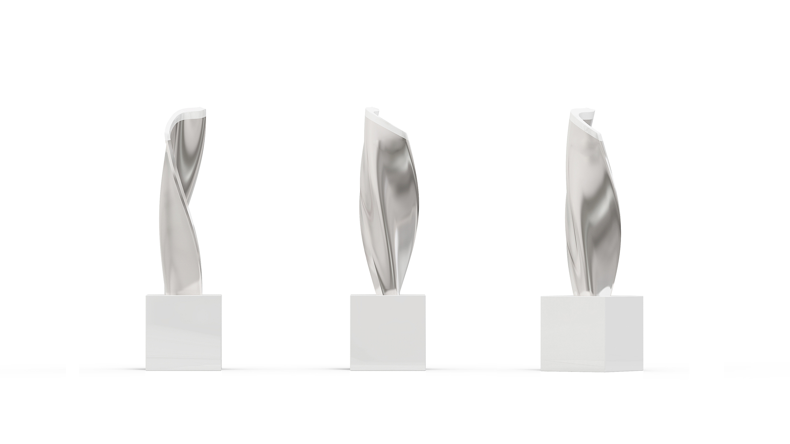 Custom Silver Sculpture with twist