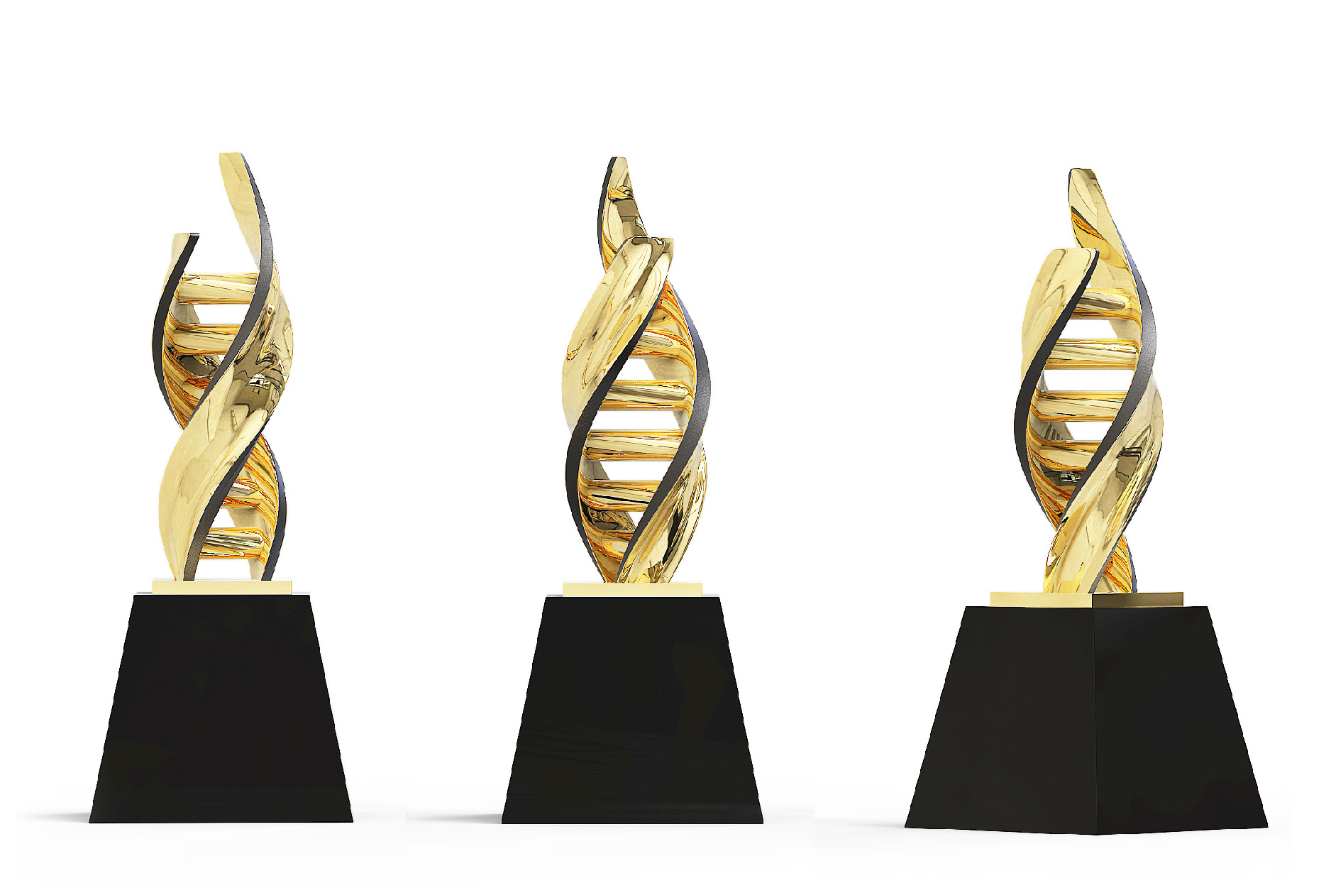 Gold twist with black detailing award