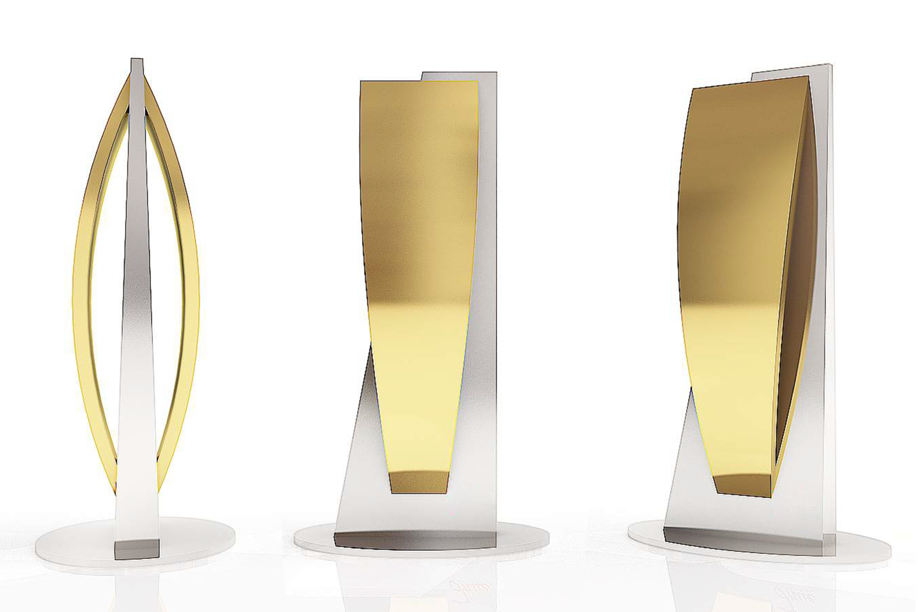Curving Panels Trophy in 2-tone Metal