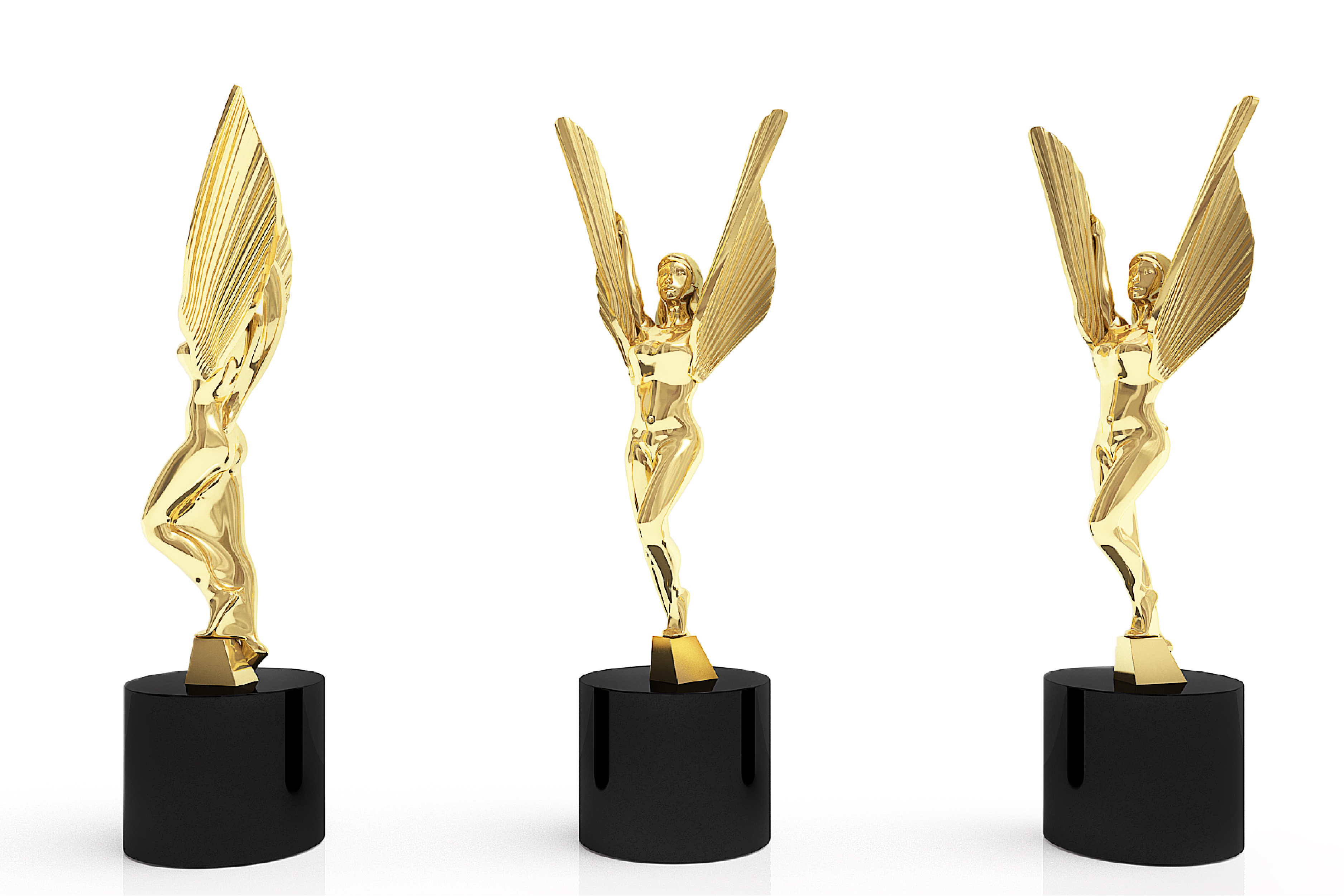 Custom Winged Figure on a Black Circular Base