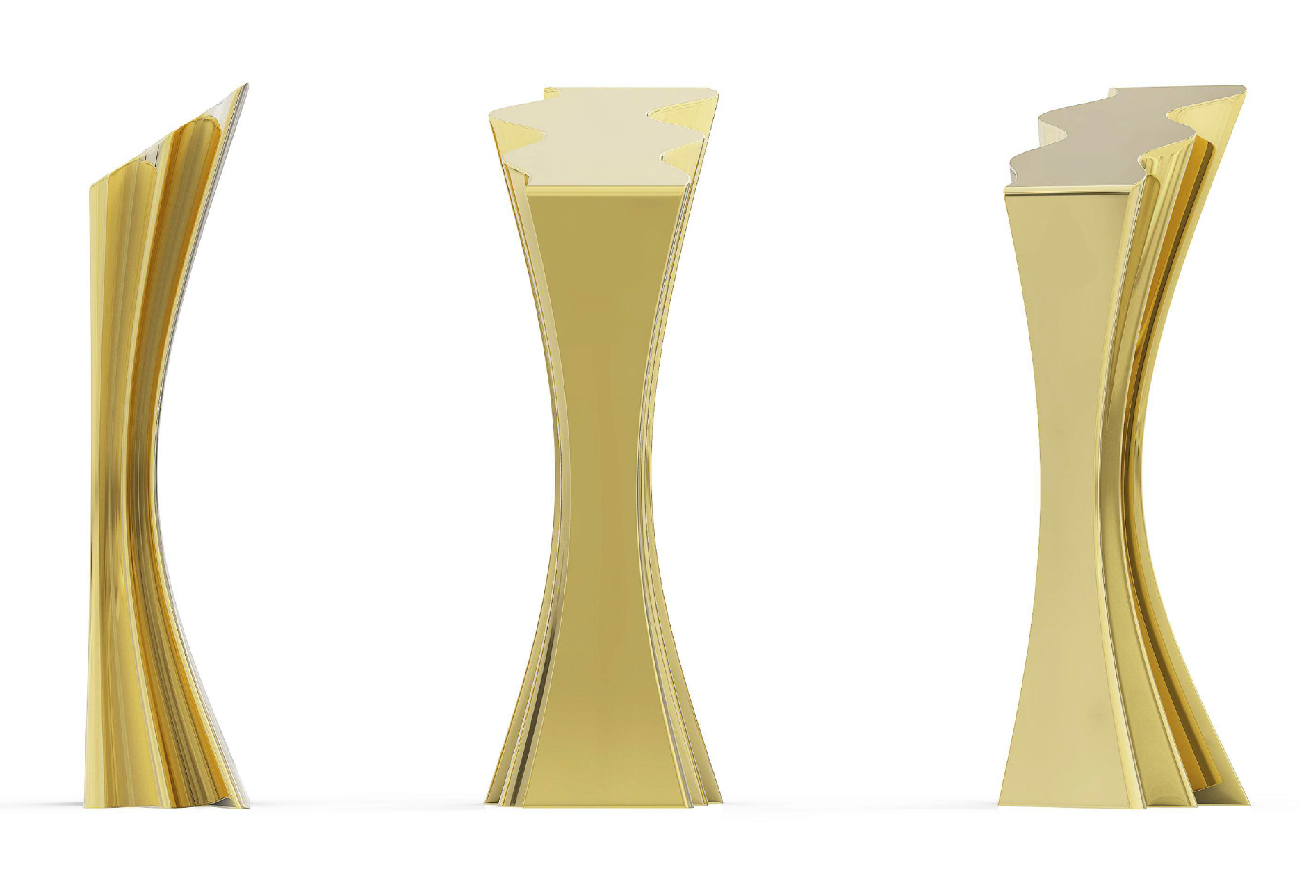 Custom Wave Trophy Column in Gold