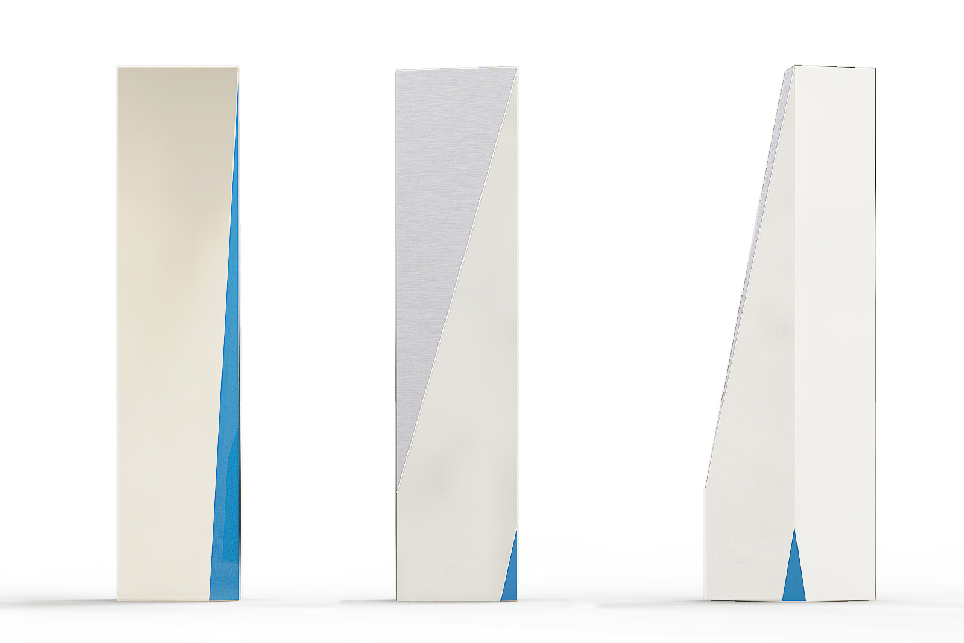 Aluminum and Blue Geometric Trophy