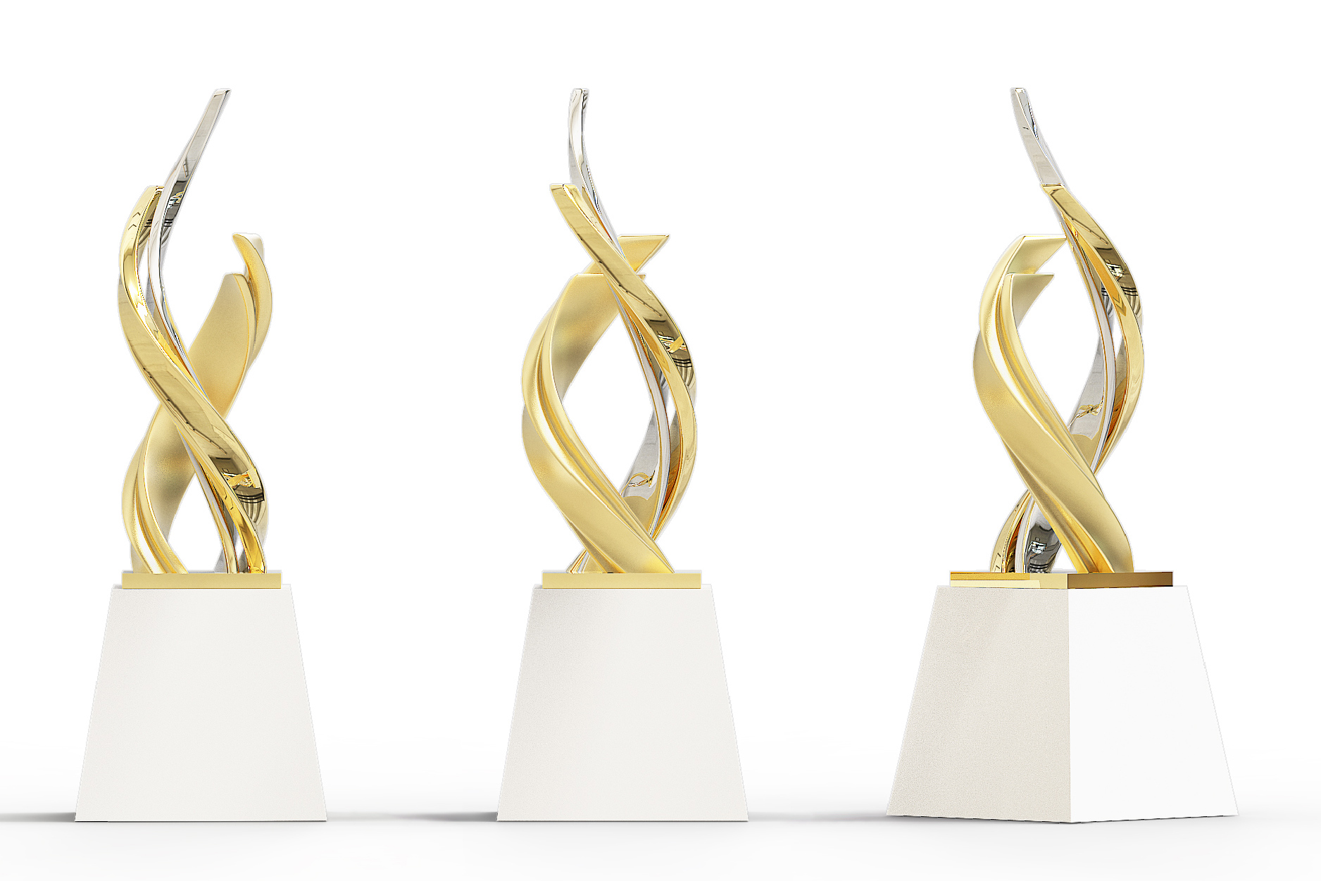Gold and Silver Metal Flames Award