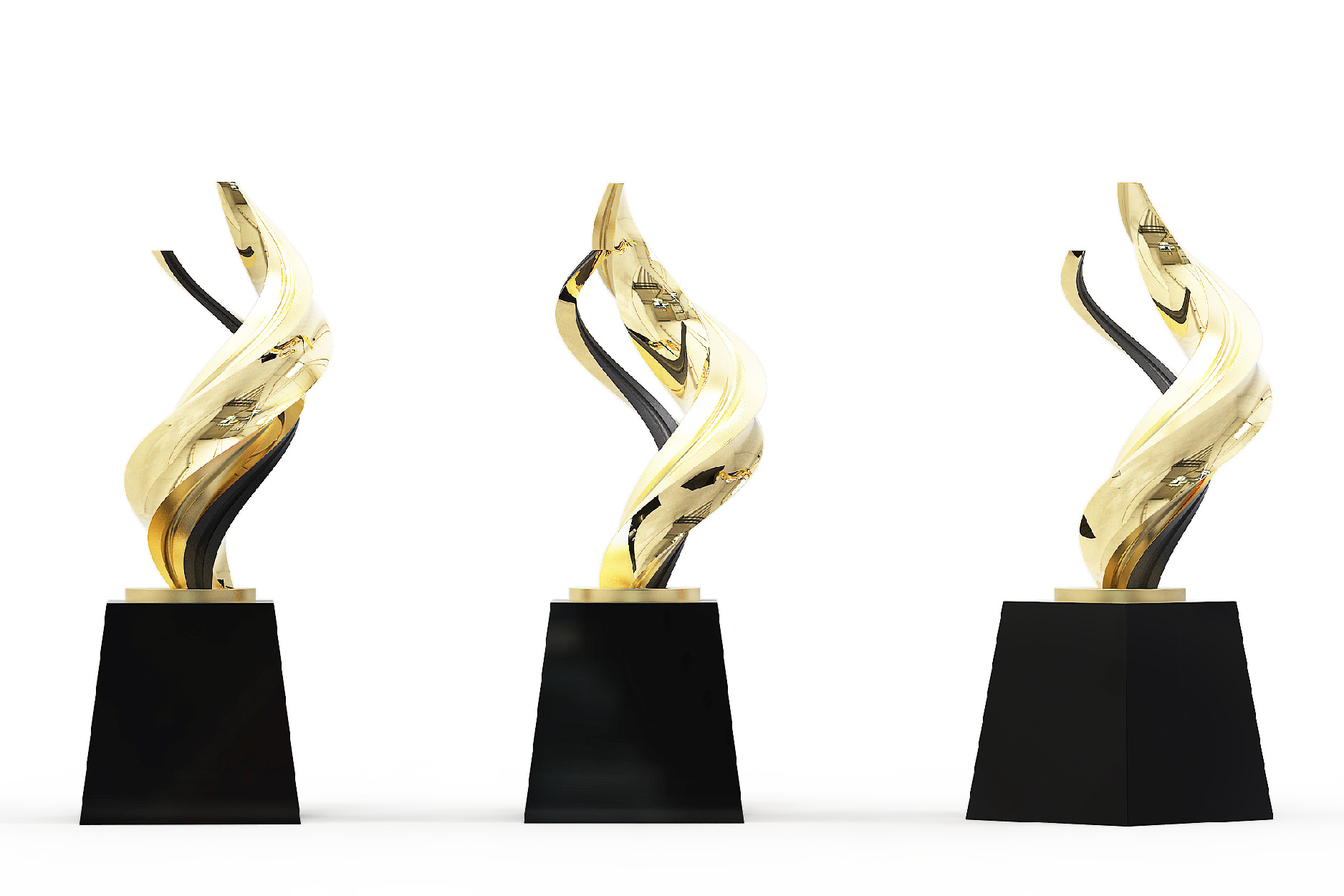 Shiny custom award with two twisting gold bands