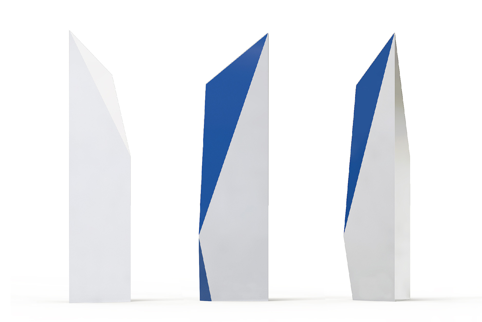 Silver and Blue Metal Trophy