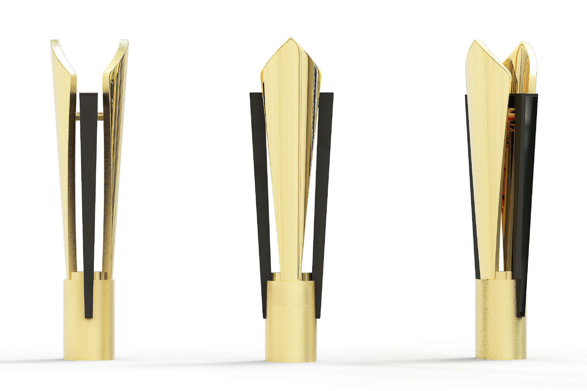 Gold Trophy Cup with Black Handles