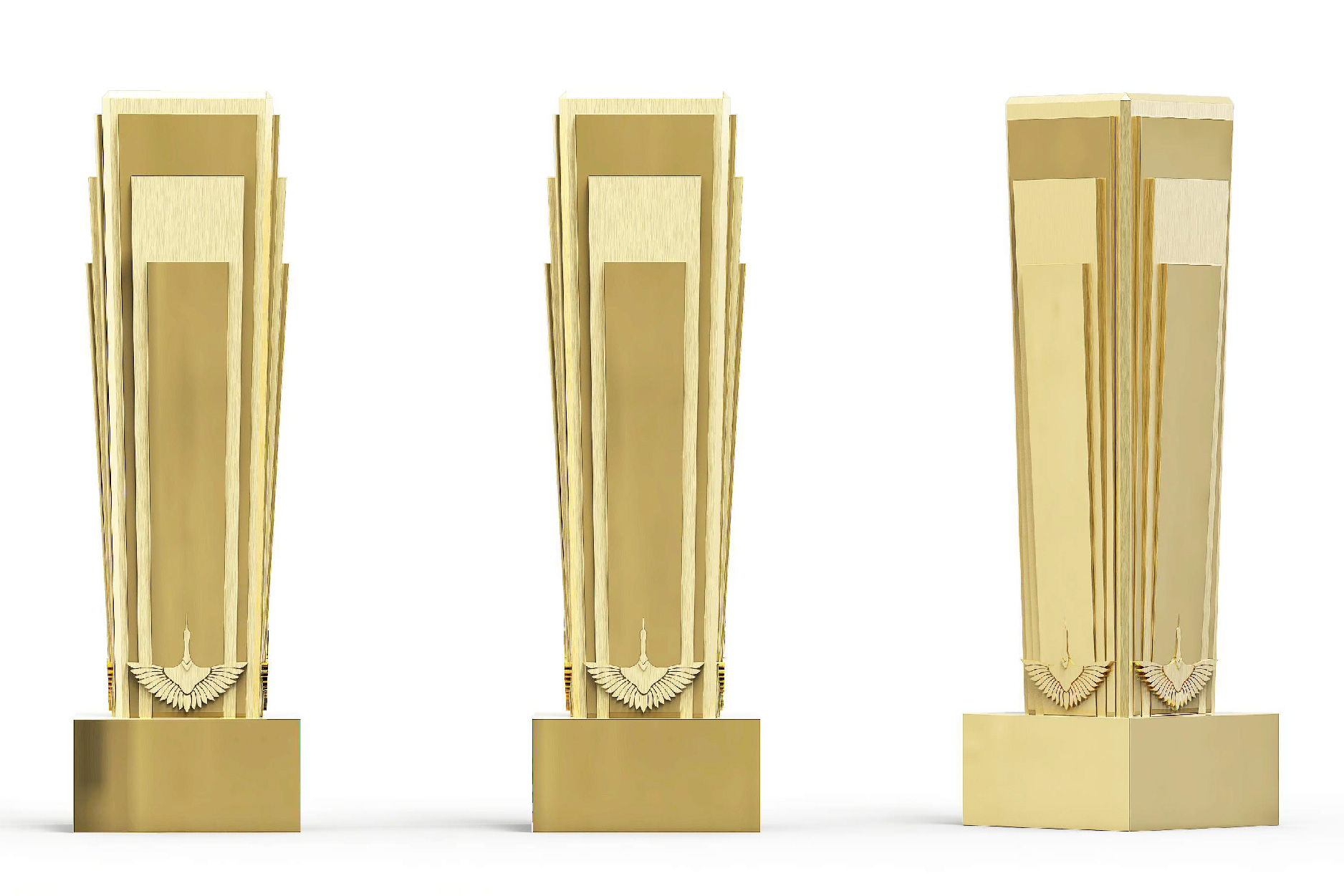 Gold Award with Crane Bird