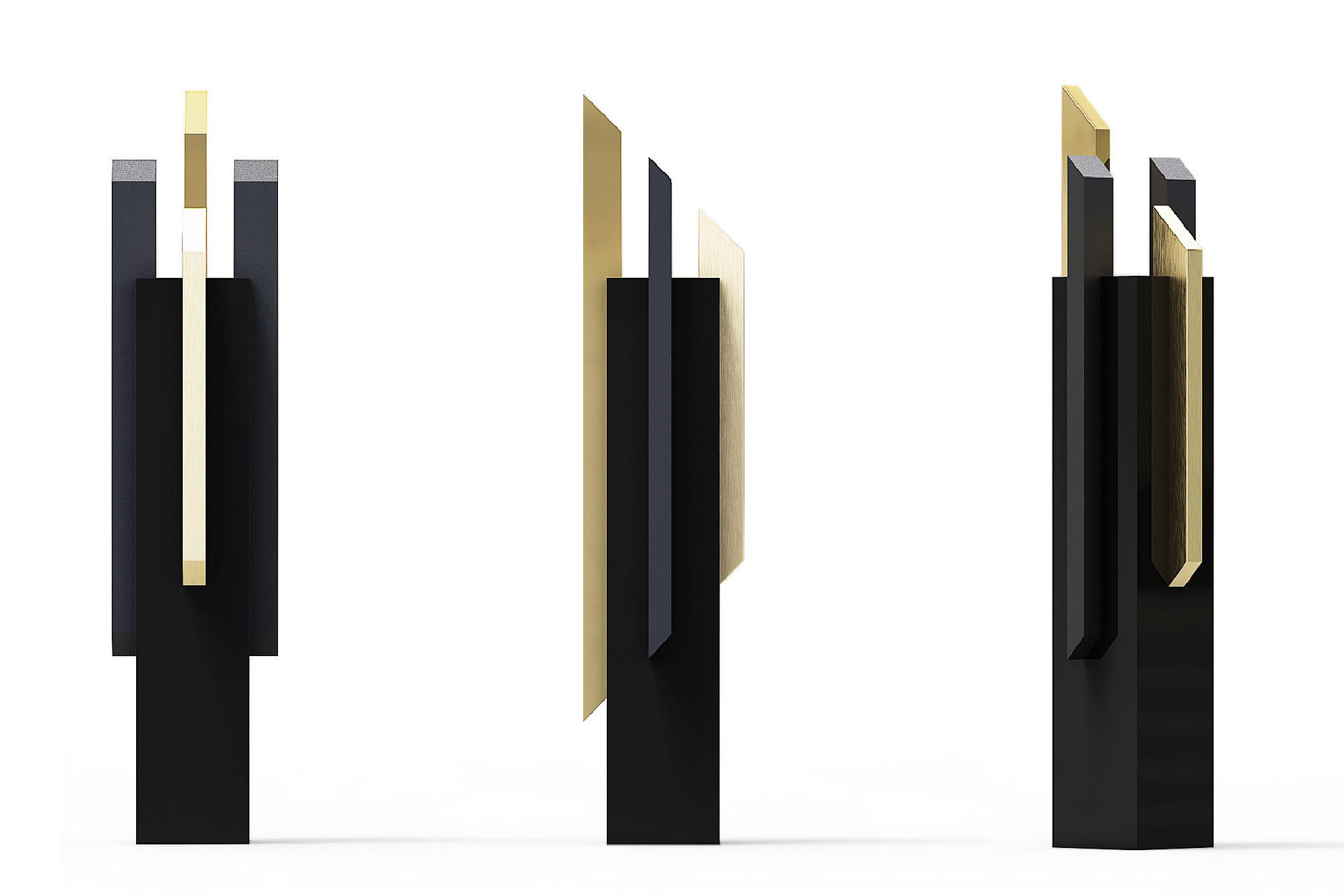 Black and gold multipaneled award